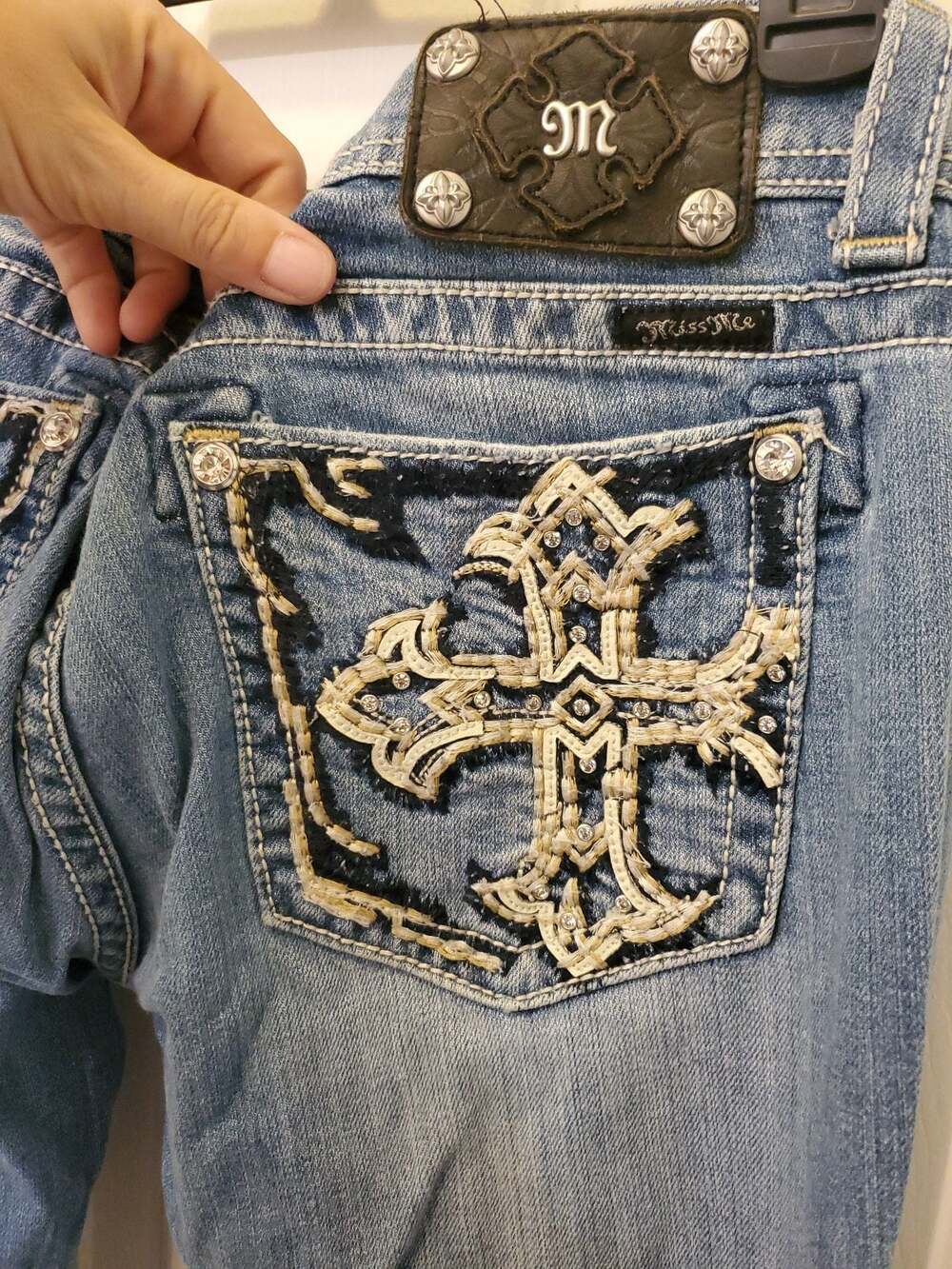Miss Me JP5452B Embellished Bootcut Jeans Size 33 Y2K Glam - Picture 9 of 13